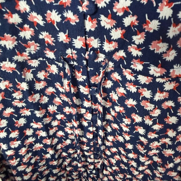 Rails Frida Pink Poms Floral Button Front Midi Dress Small - Picture 5 of 8